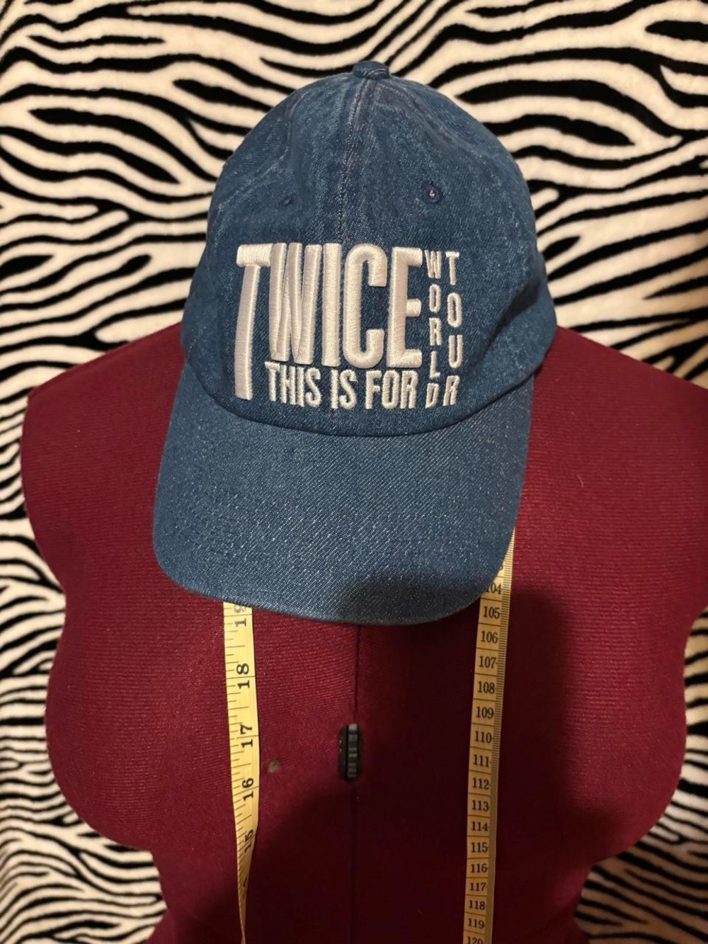 TWICE Embroidered Denim Baseball Cap in Blue